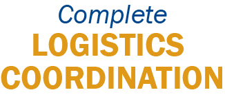 Logistics Coordination Graphic Image with text saying Complete logistics coordination