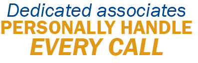 Dedicated Associates graphic Image with text saying Dedicated Associates Personally Handle Every Call