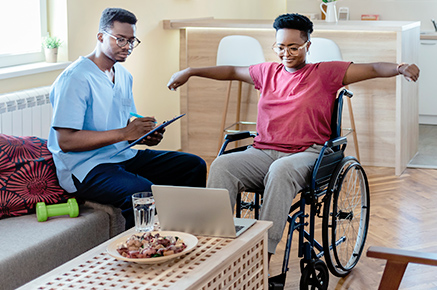 Woman in wheelchair