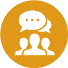 Talking word bubble icon Icon image of people talking using word bubble