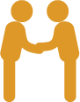 Icon image of two people shaking hands