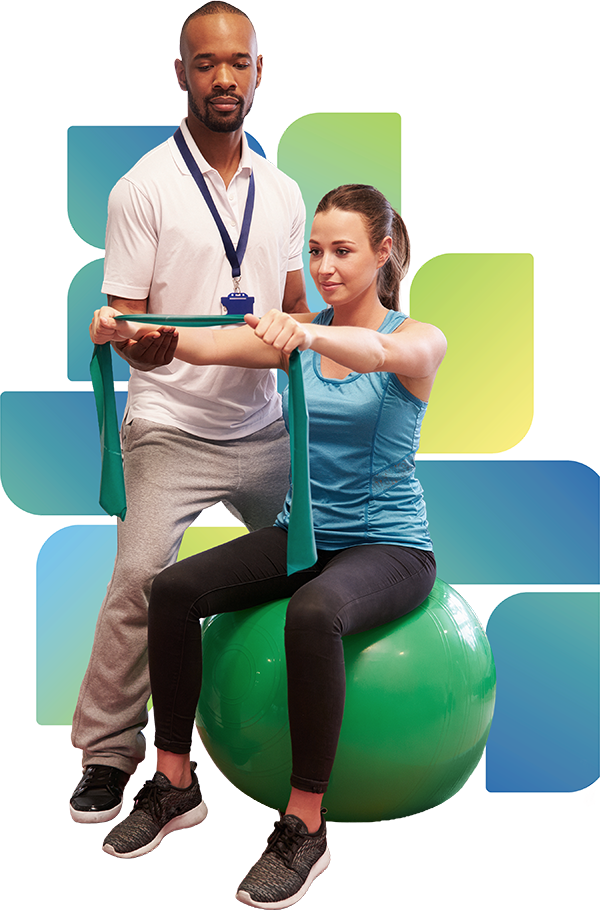 woman with trainer